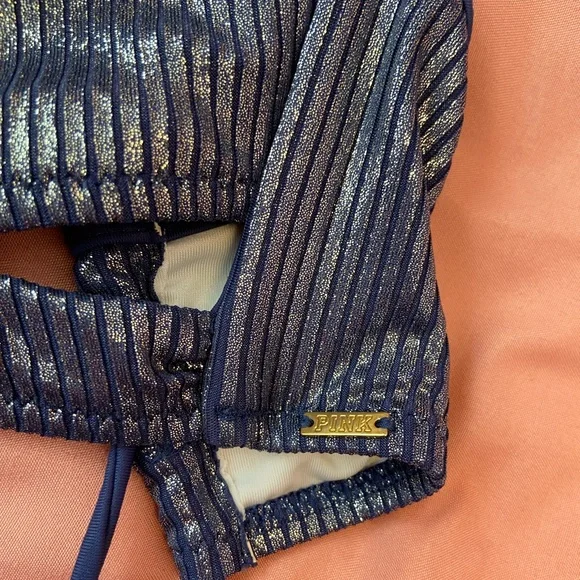 PINK Victoria’s Secret Shiny Blue Bikini - Picture 12 of 16